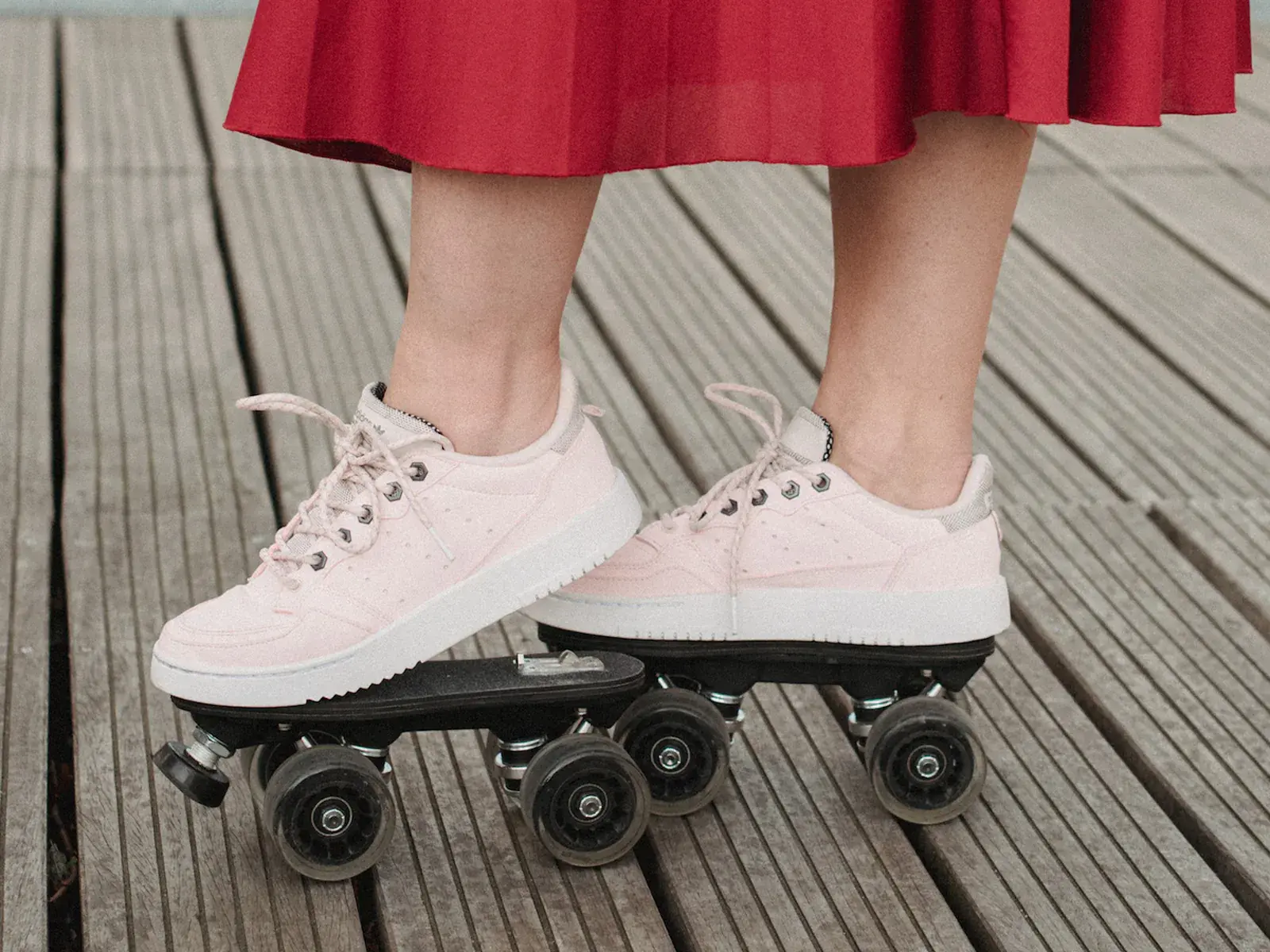 roller skates adidas pink transformed by flaneurz