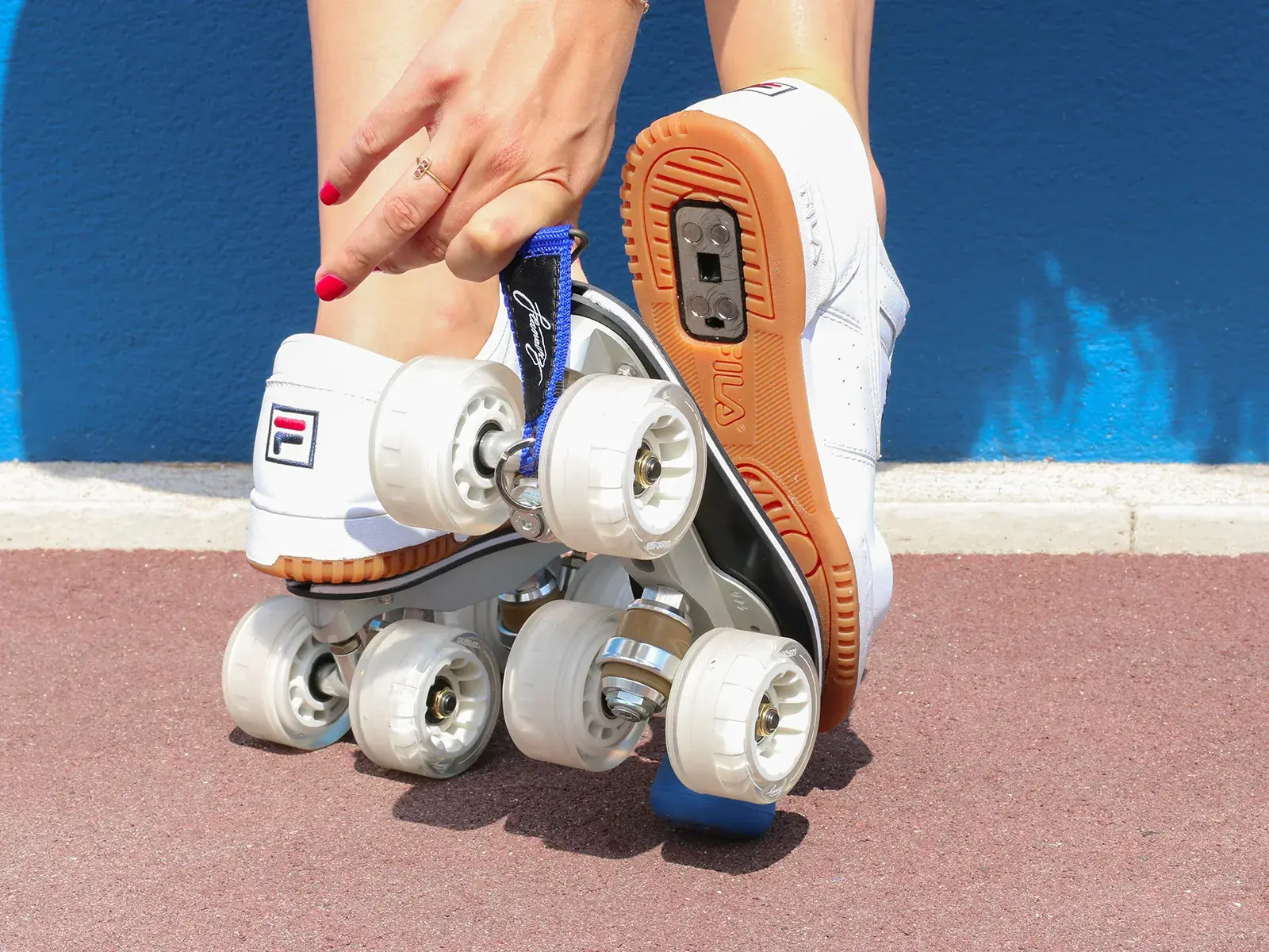 white roller skates