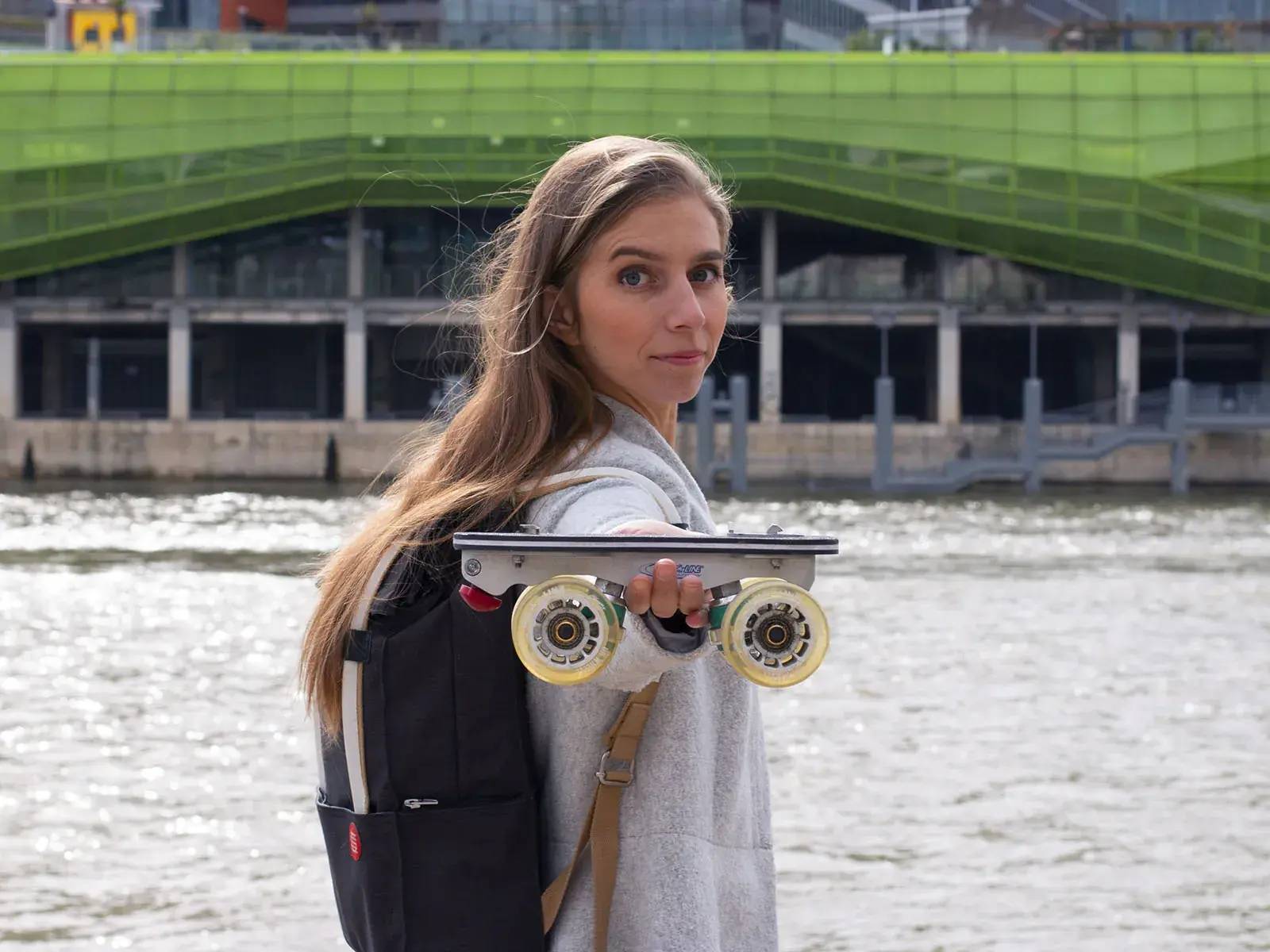 professional skates amandine holding rolling part of slades by flaneurz