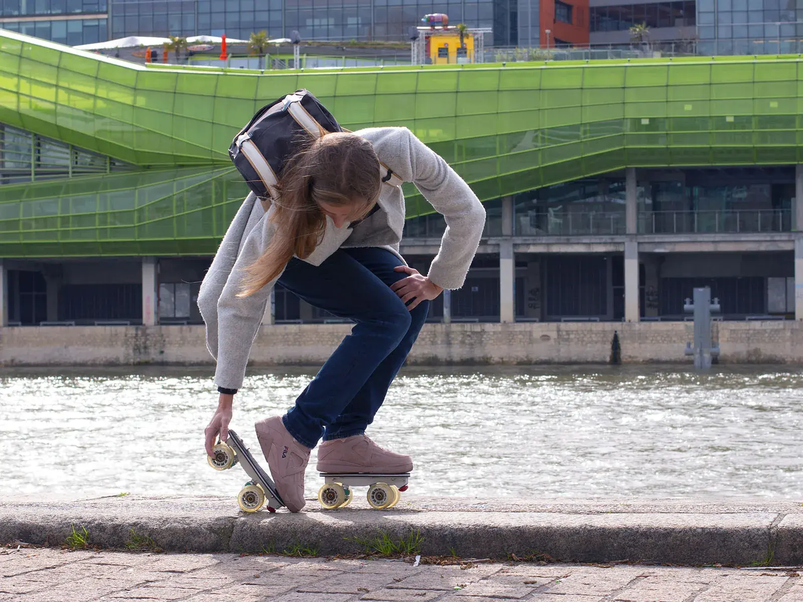 professional skates amandine enjoying her skating sneakers