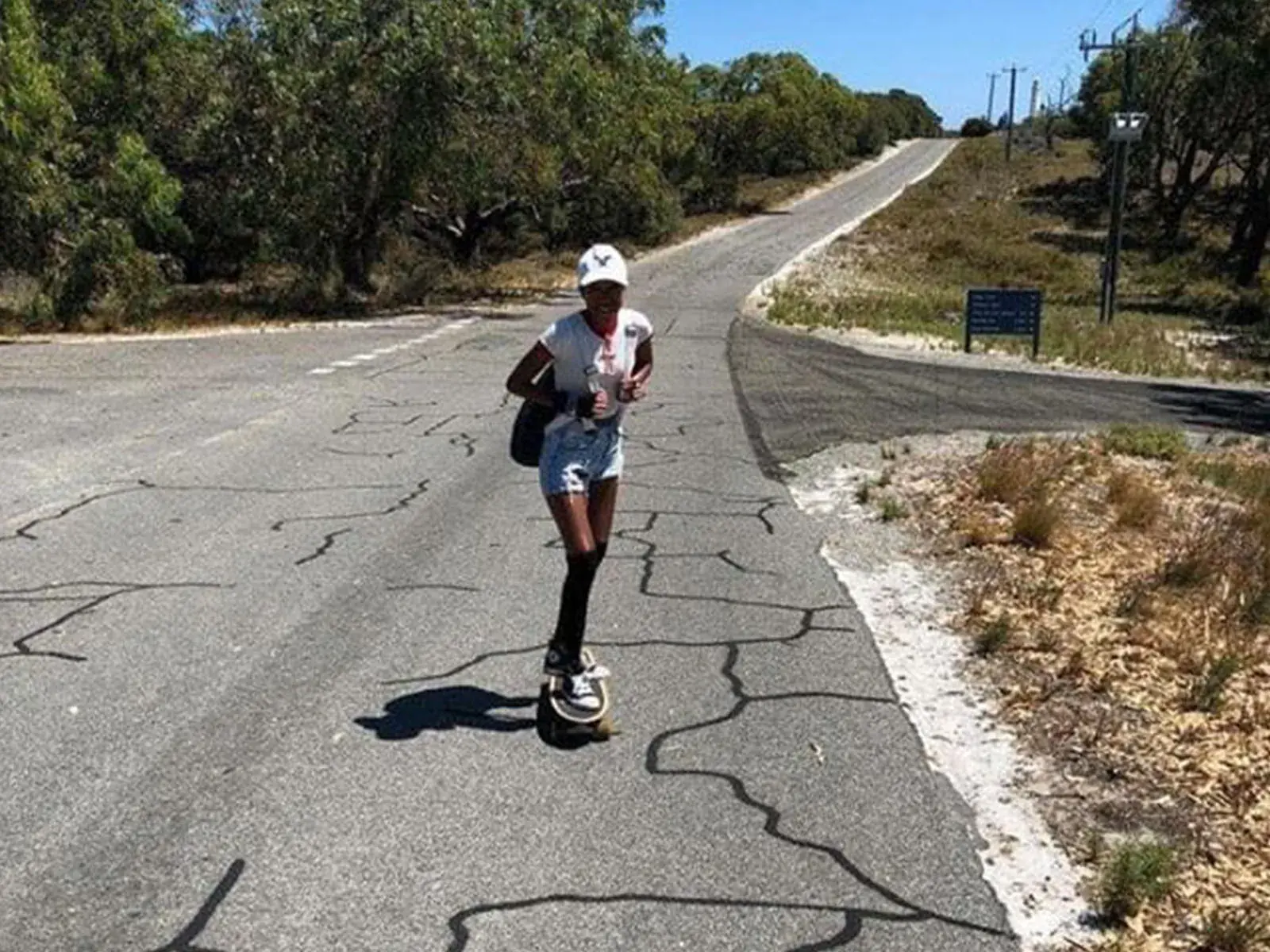 a girl skating in australia