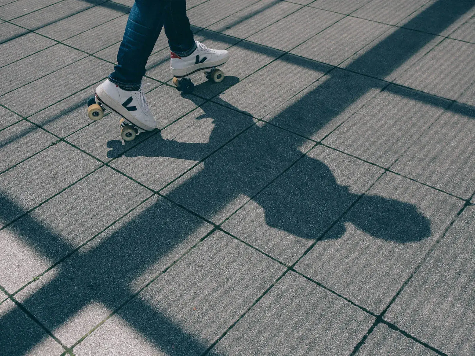 veja sneakers transformed into roller skates by flaneurz