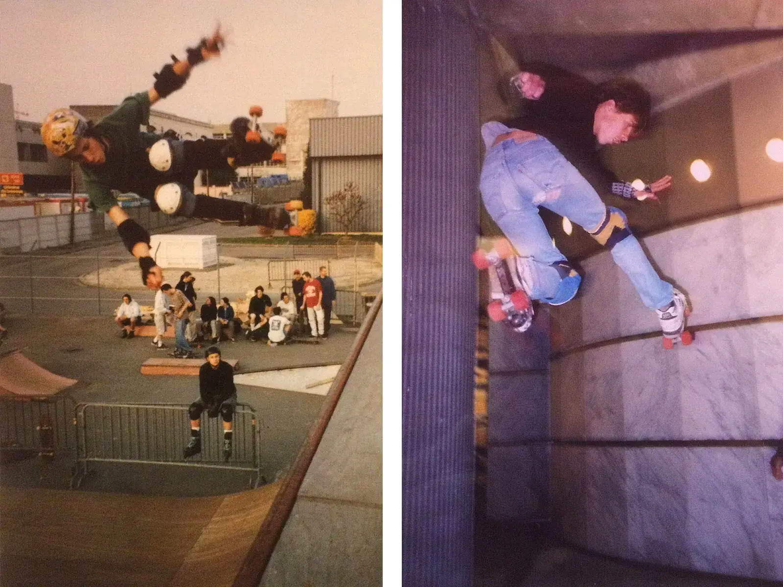 a boy jumping around with hit roller skates 
