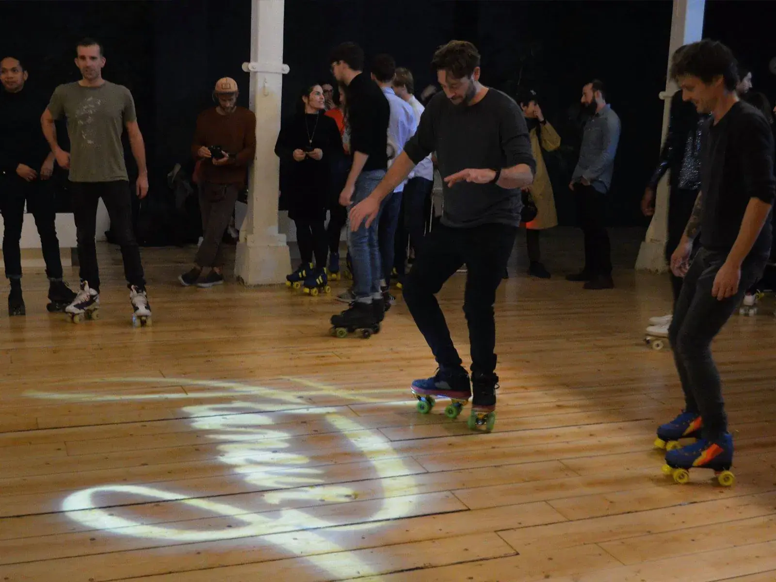a man skating in a club 