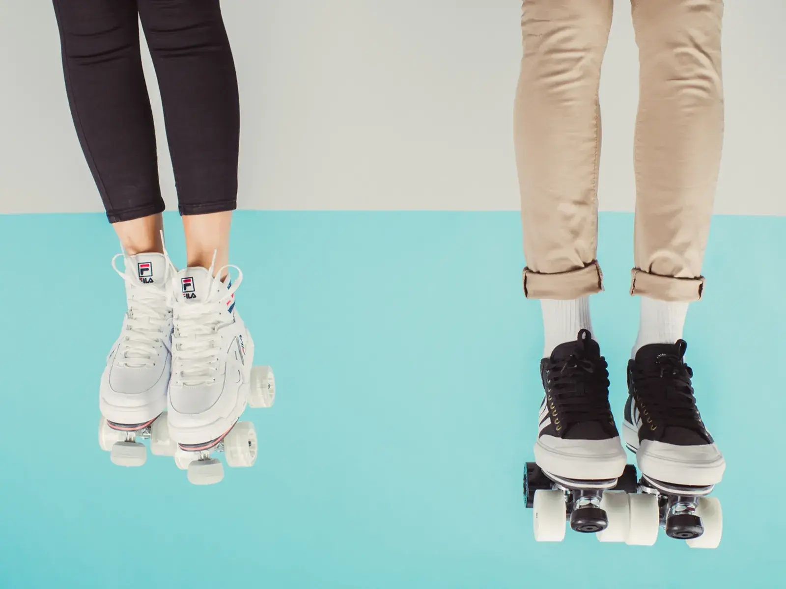 roller skates adidas black and reebok by flaneurz 