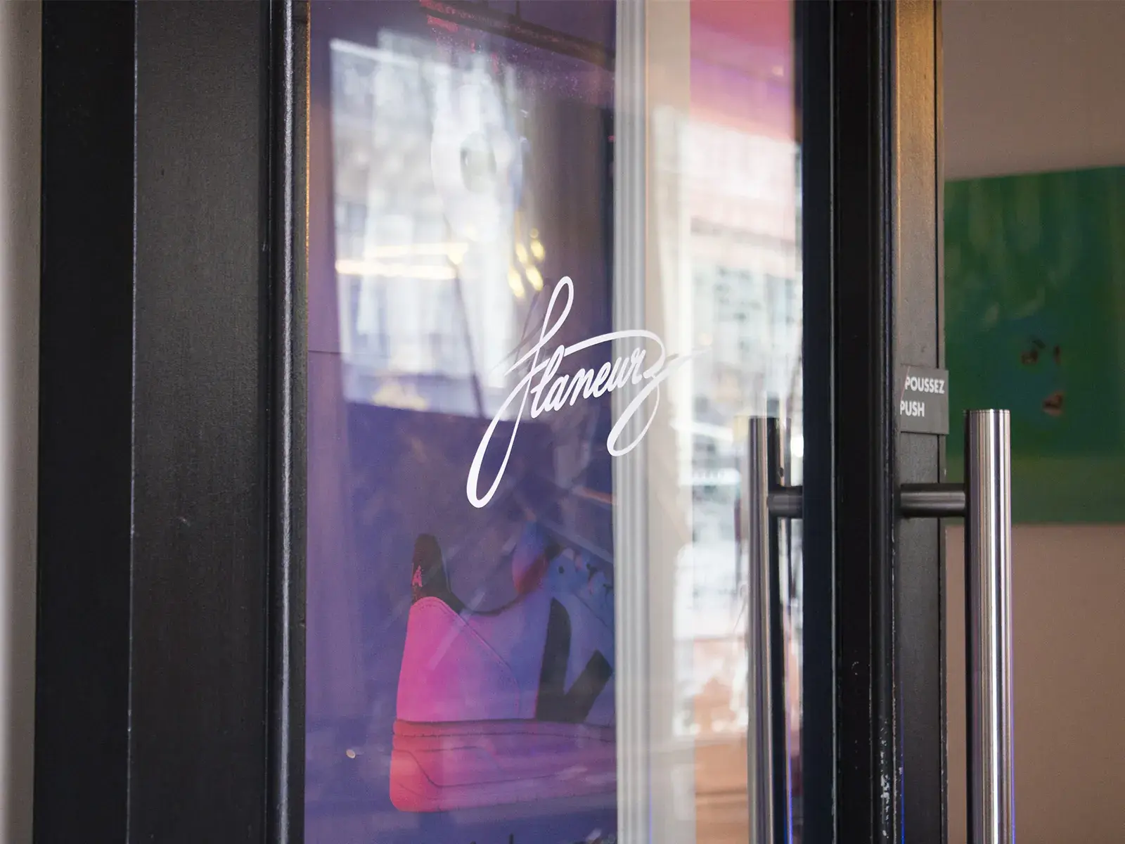 flaneurz boutique with the image of veja sneaker transformed 