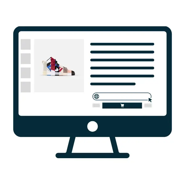 illustration that shows aa desktop screen where we can see a simulation of website flaneurz 