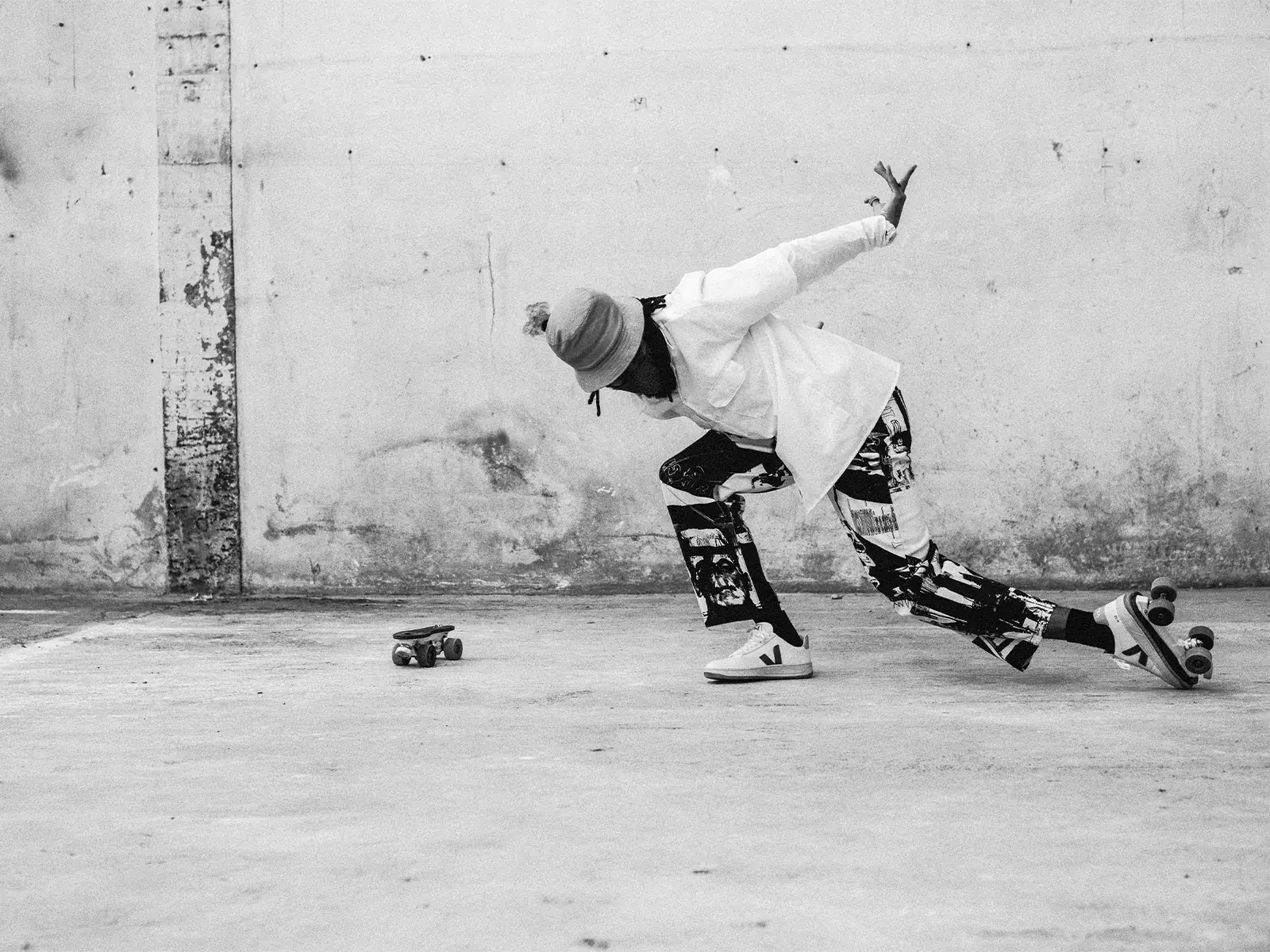 a man skating in the city