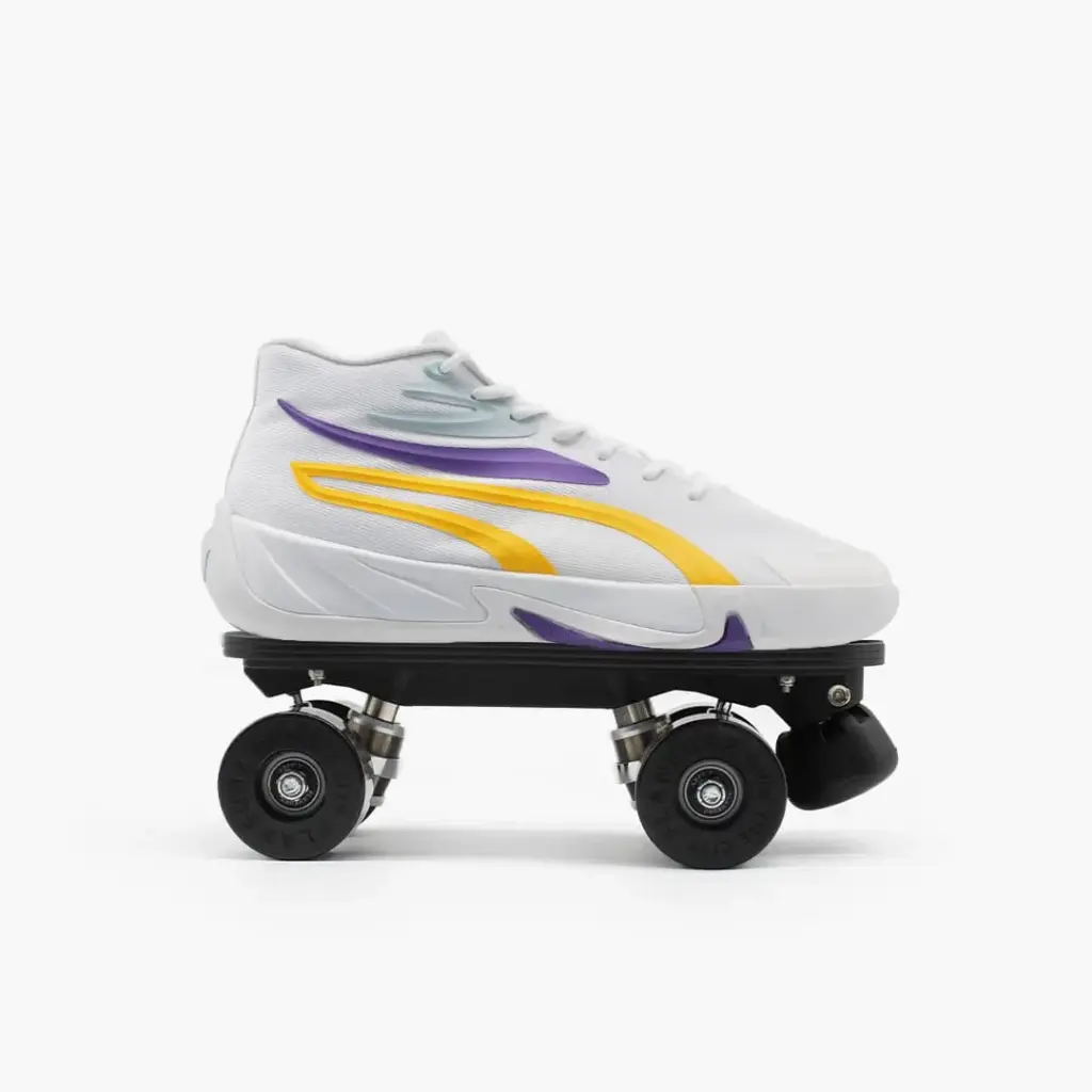 Detachable Roller Skates - Puma court Pro Mid White Yellow