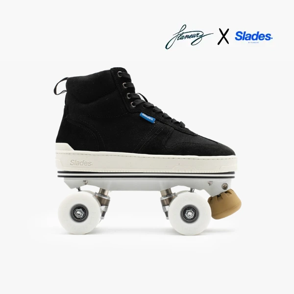 Detachable Roller Skates - Slades S-Quad Black x Flaneurz