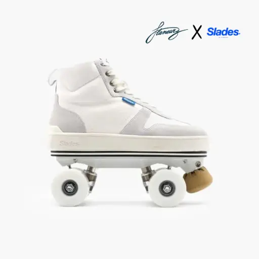 Detachable Roller Skates - Slades S-Quad White x Flaneurz